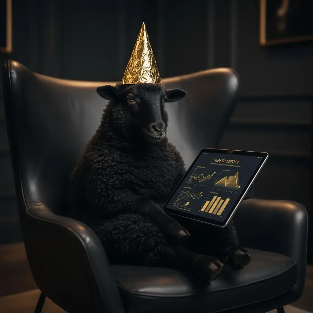 Black Sheep studying a personalized health report